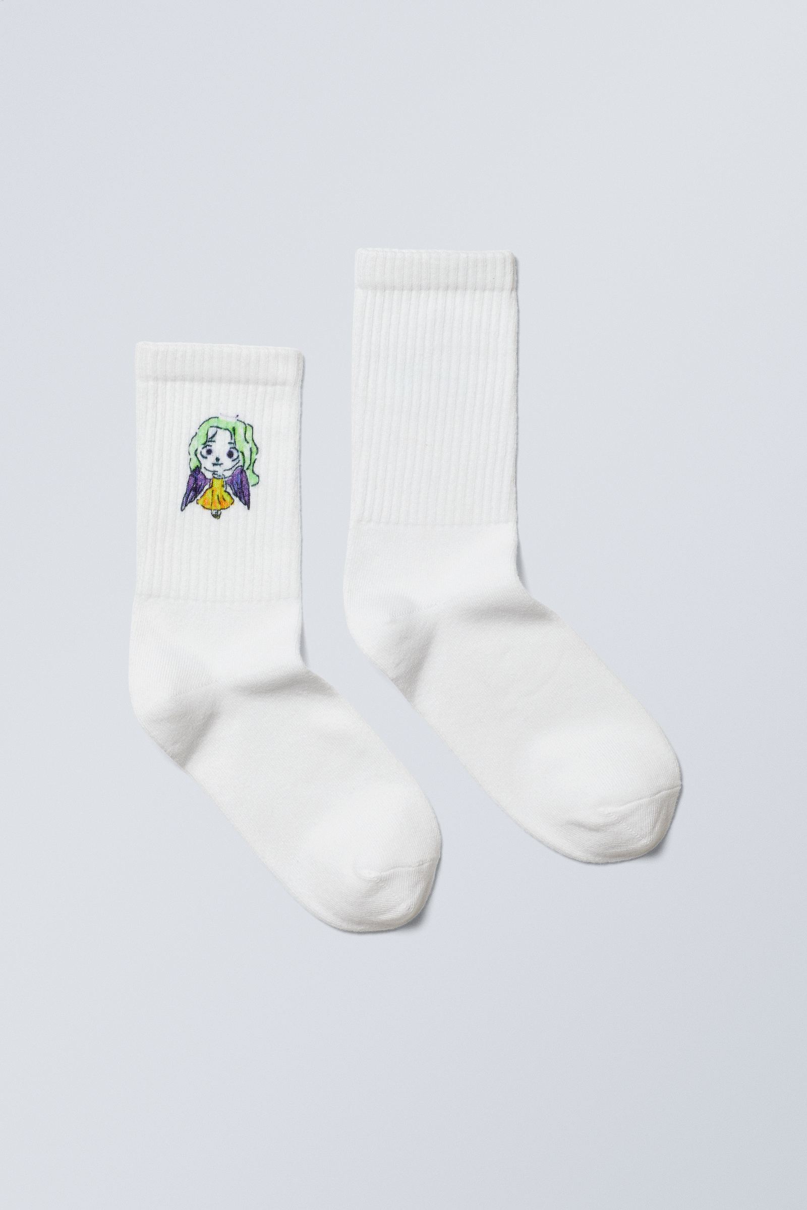 #FFFFFF - Sport Printed Socks