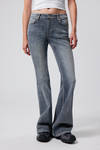 Metro Blue - Medium Blue - Flame Low Rise Slim Flared Leg Jeans - 1