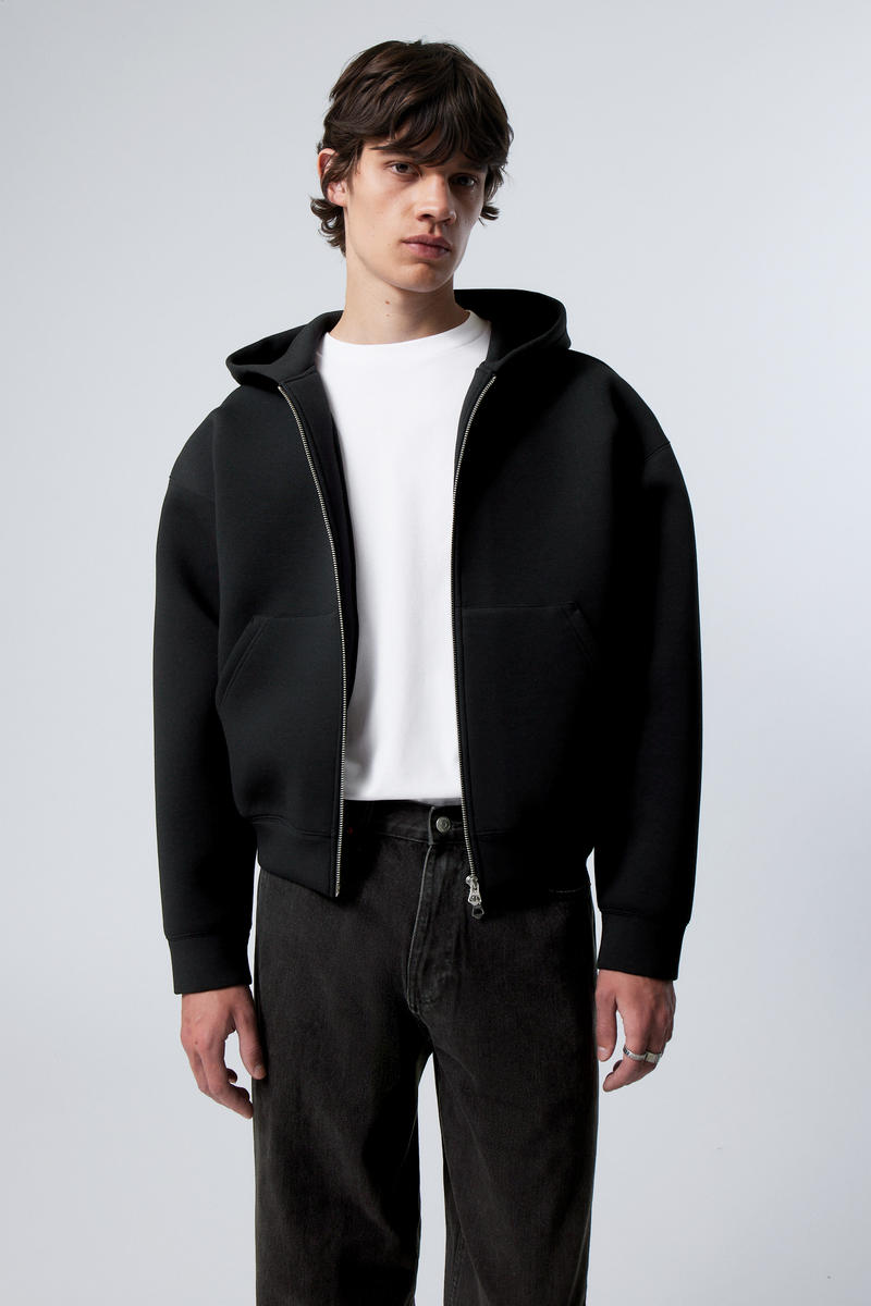 simon scuba zip hoodie - Black | Weekday GB