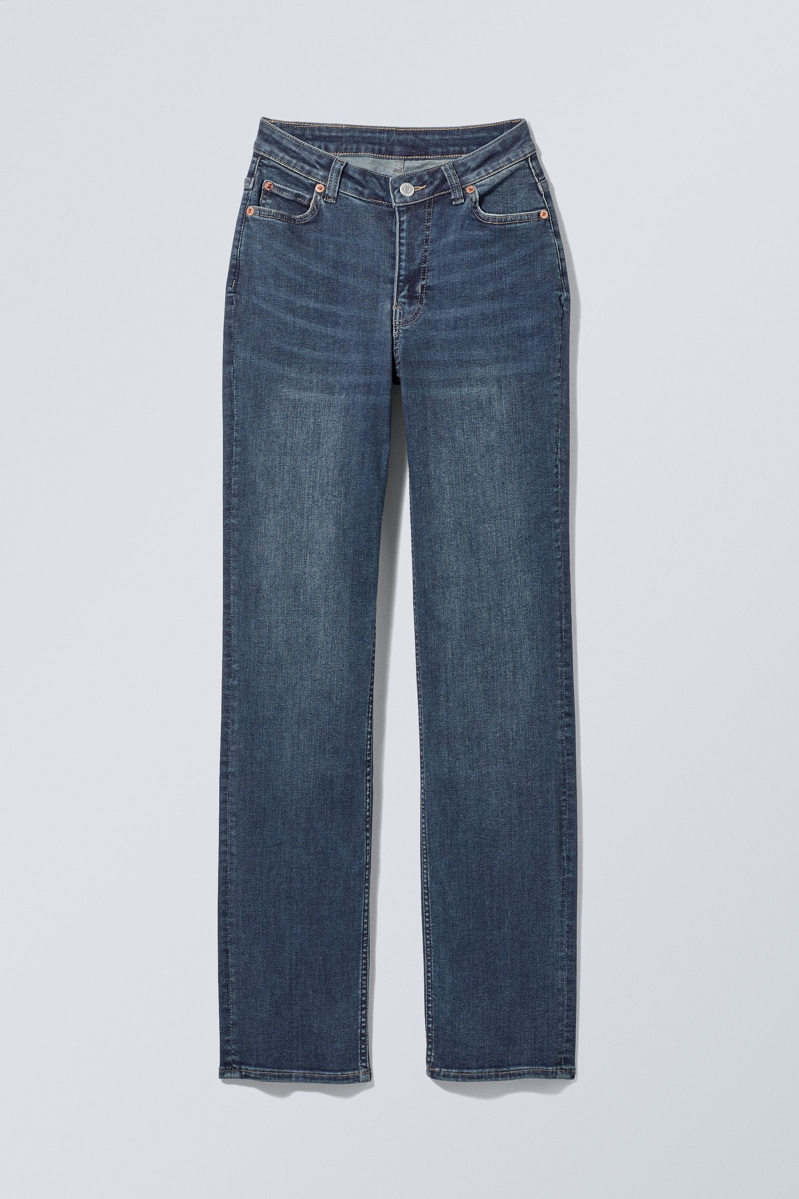 #4C5164 - Twig Curve Mid Straight Jeans - 1