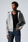 Grey Melange - Simon Scuba Zip Hoodie - 0