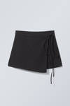 Black - Wrap Mini Skirt - 3