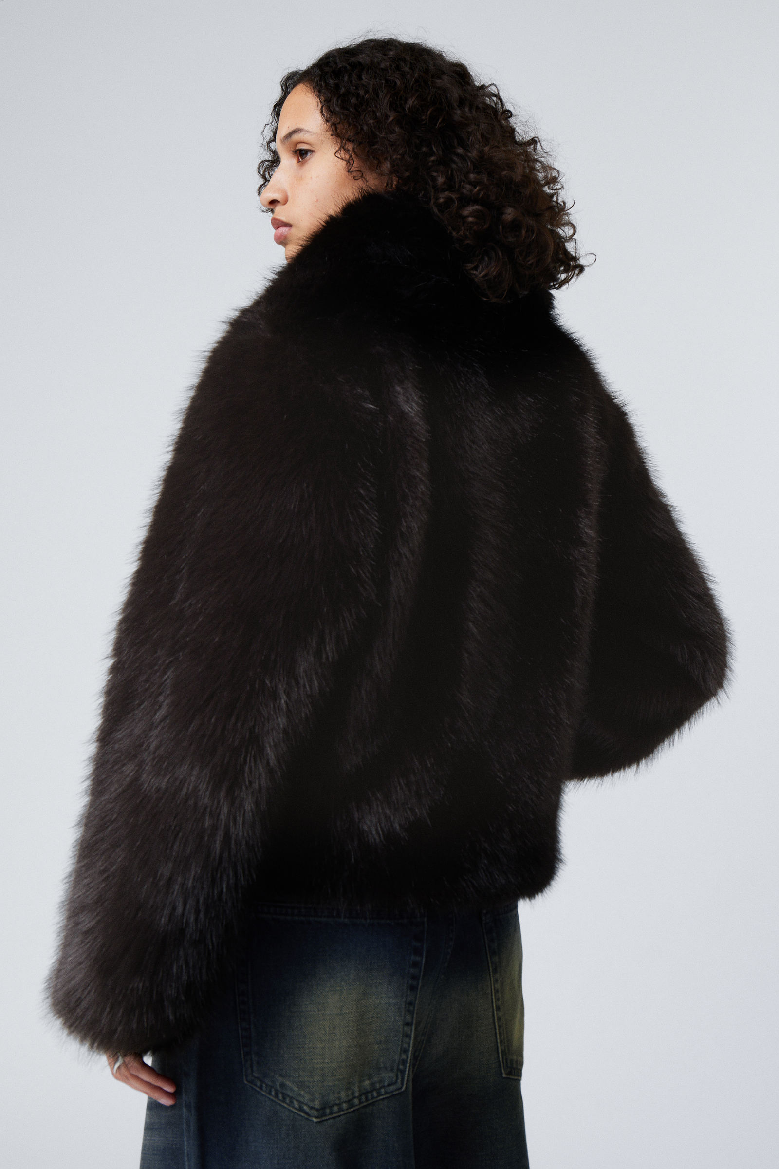 Faux fur jacket oversized hotsell