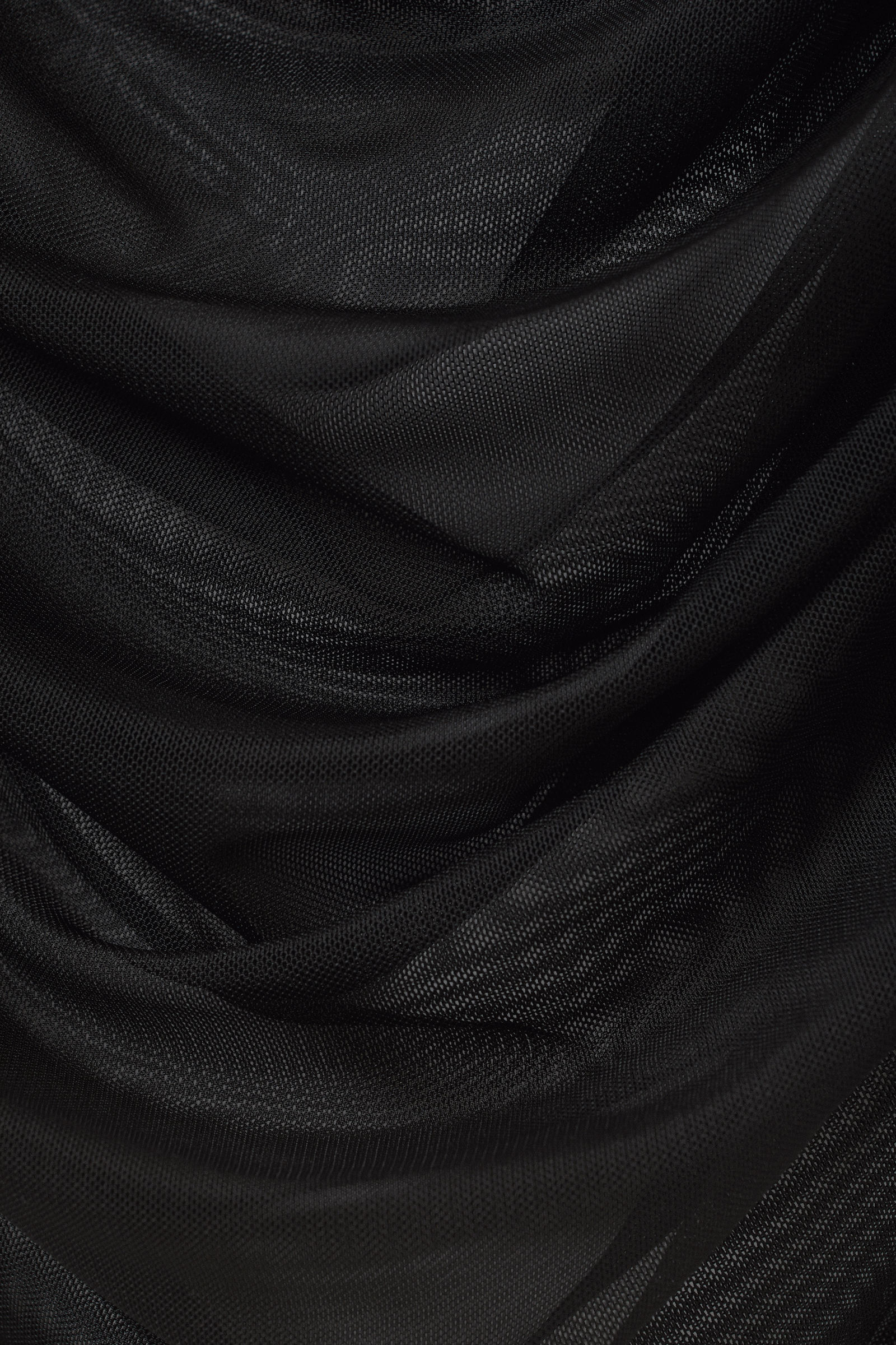 Black - Transparent Drape Asymmetric Long Sleeve - 4