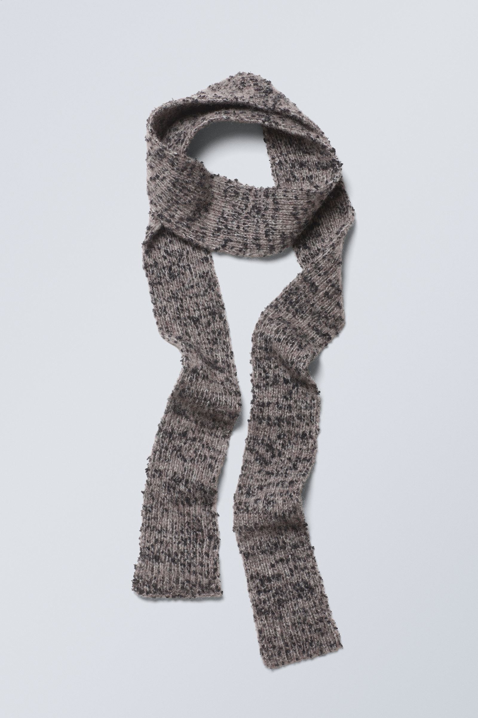 popcorn slim scarf - Dark Mole Melange | Weekday EU