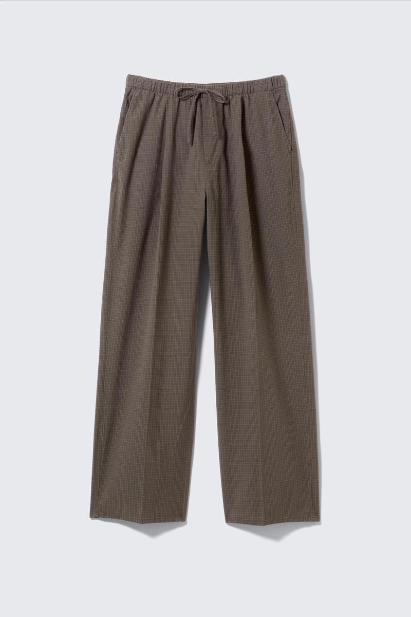 Weekday Checked Loose Cotton Trousers