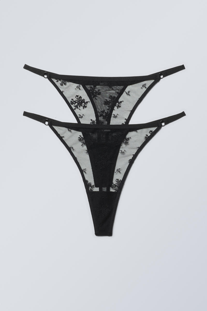 2-pack Lace Tanga Thongs