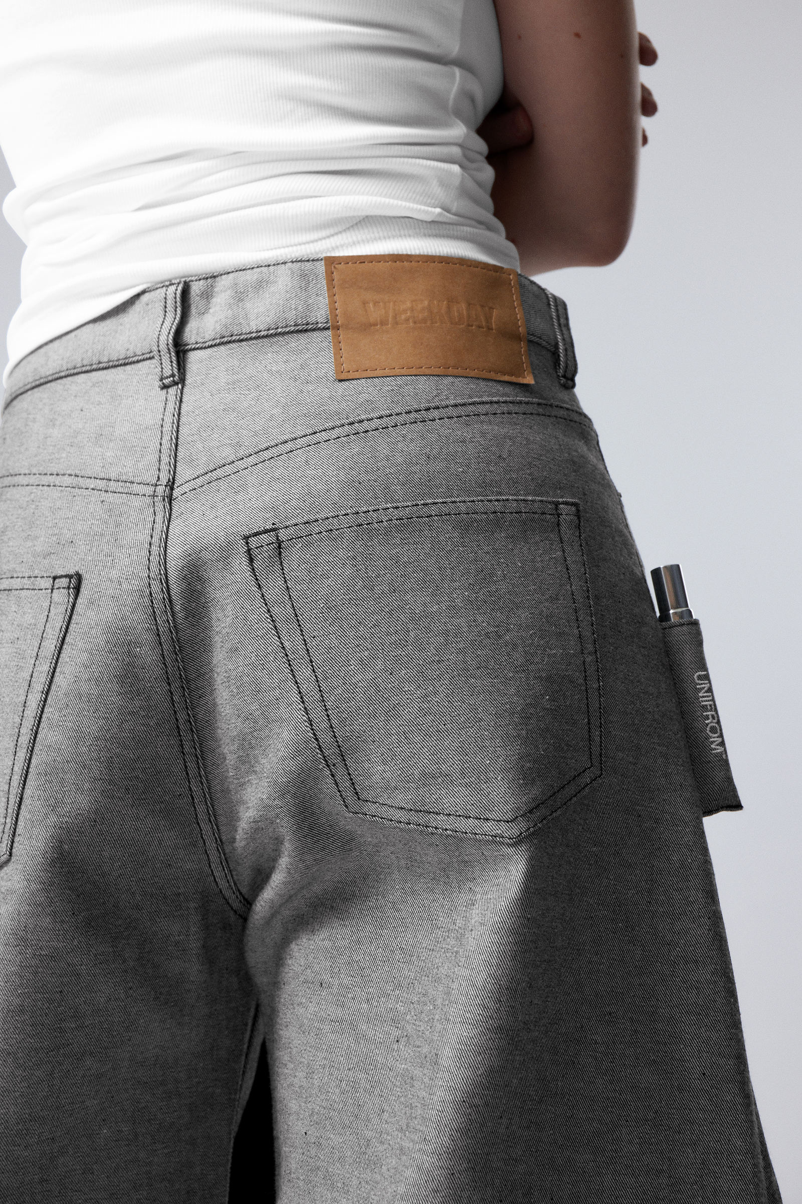 Two-Tone Grey - Unifrom™ + Weekday Limited Edition Folder Jeans - 2