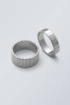 Silver - 2-pack Pleated Rings - 0