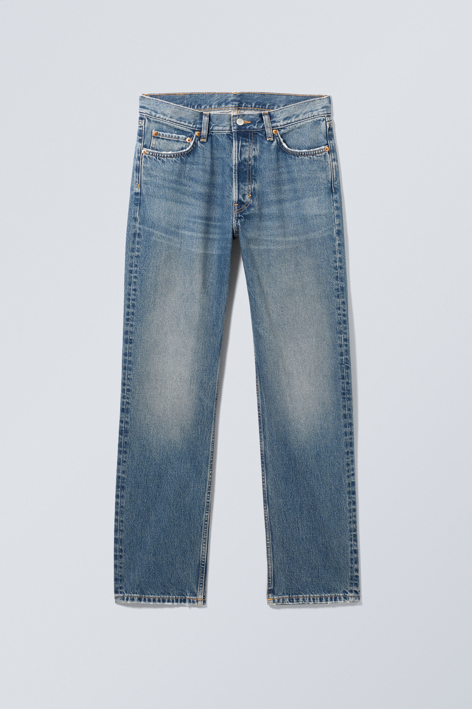 Iron Blue - Mellanblå - Klean Regular Straight Leg Jeans - 2