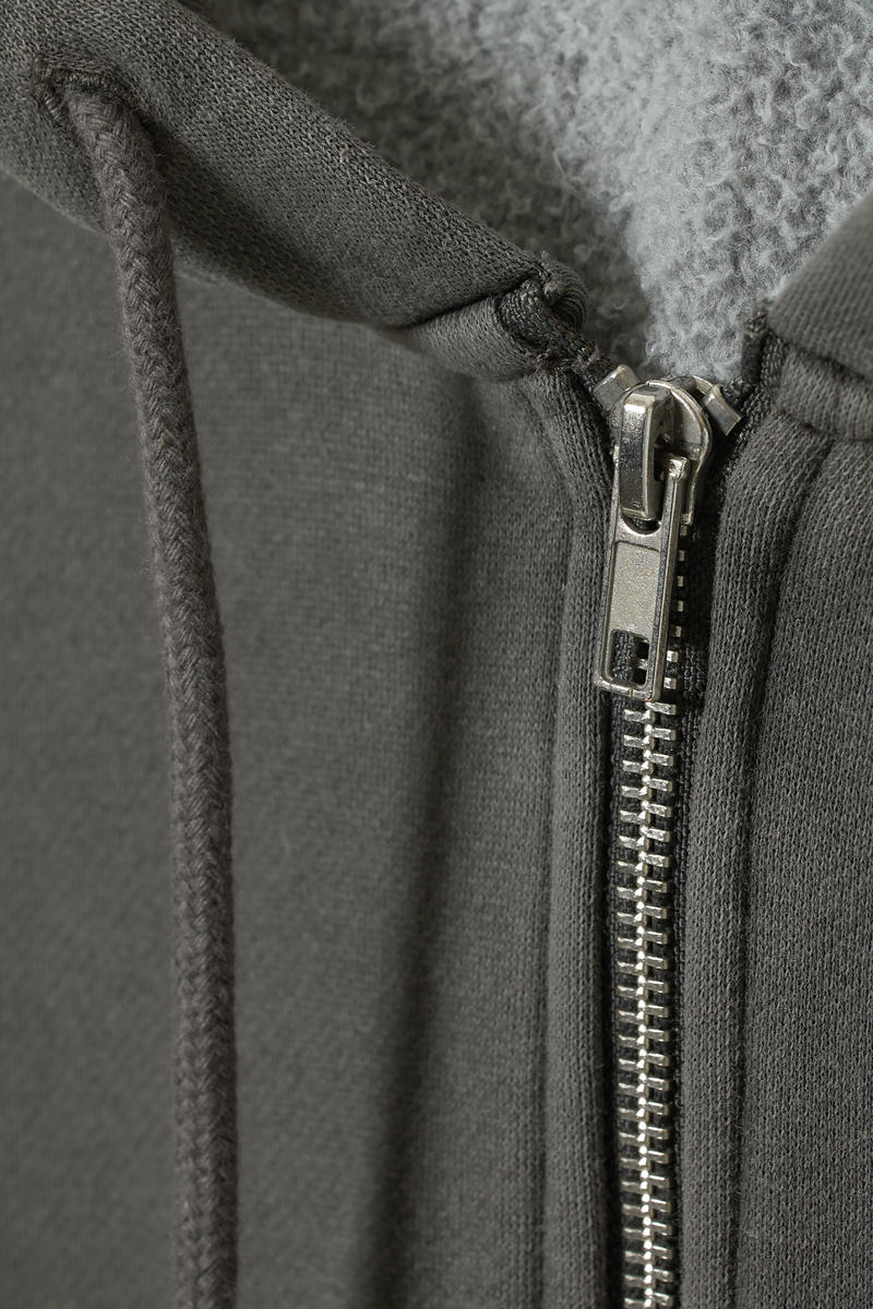 boxy heavyweight zip hoodie - Dark Grey | Weekday EU