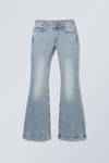 Stone Blue - Light Blue - Flame Low Rise Slim Flared Leg Jeans - 2