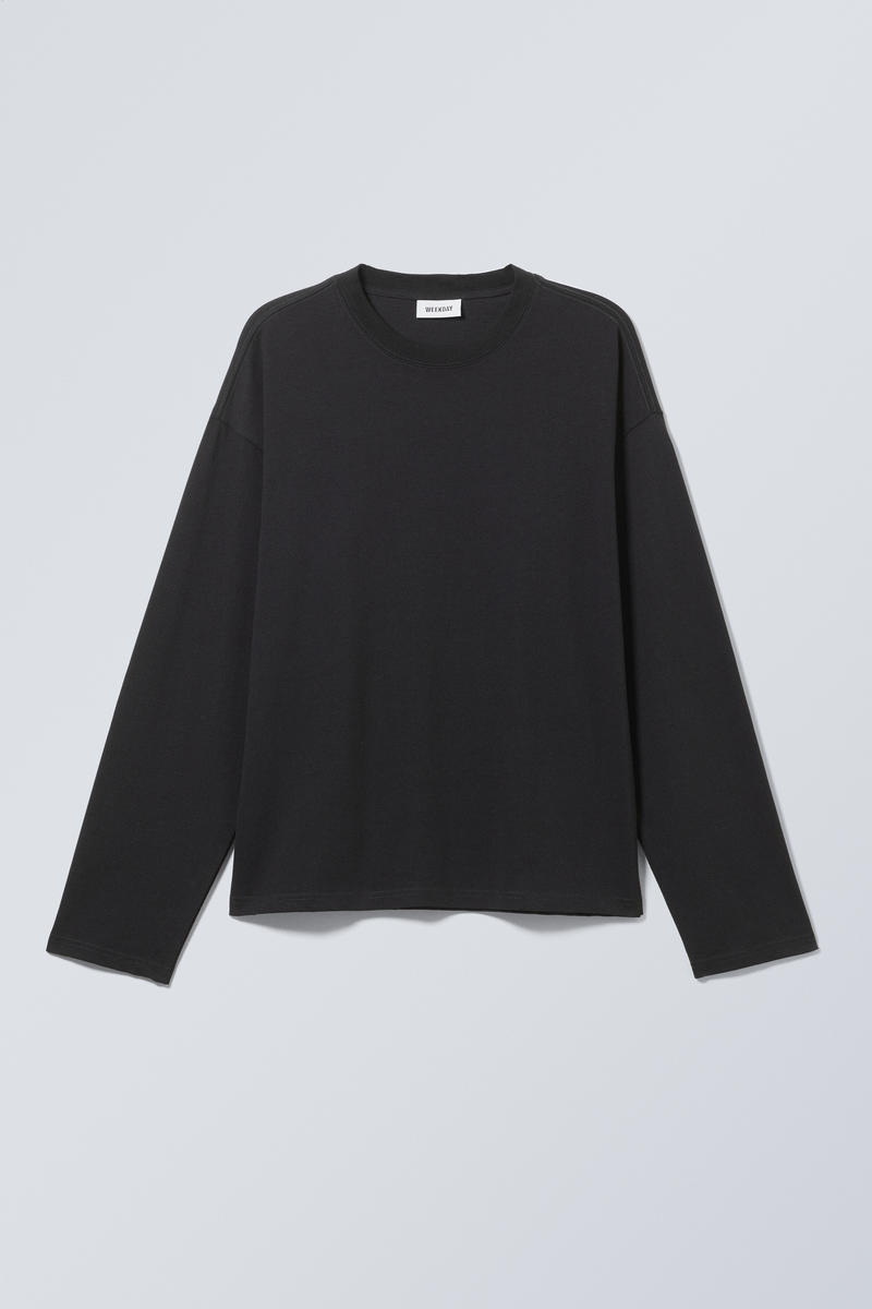Weekday Relaxed Heavyweight Sweatshirt In Black In Black