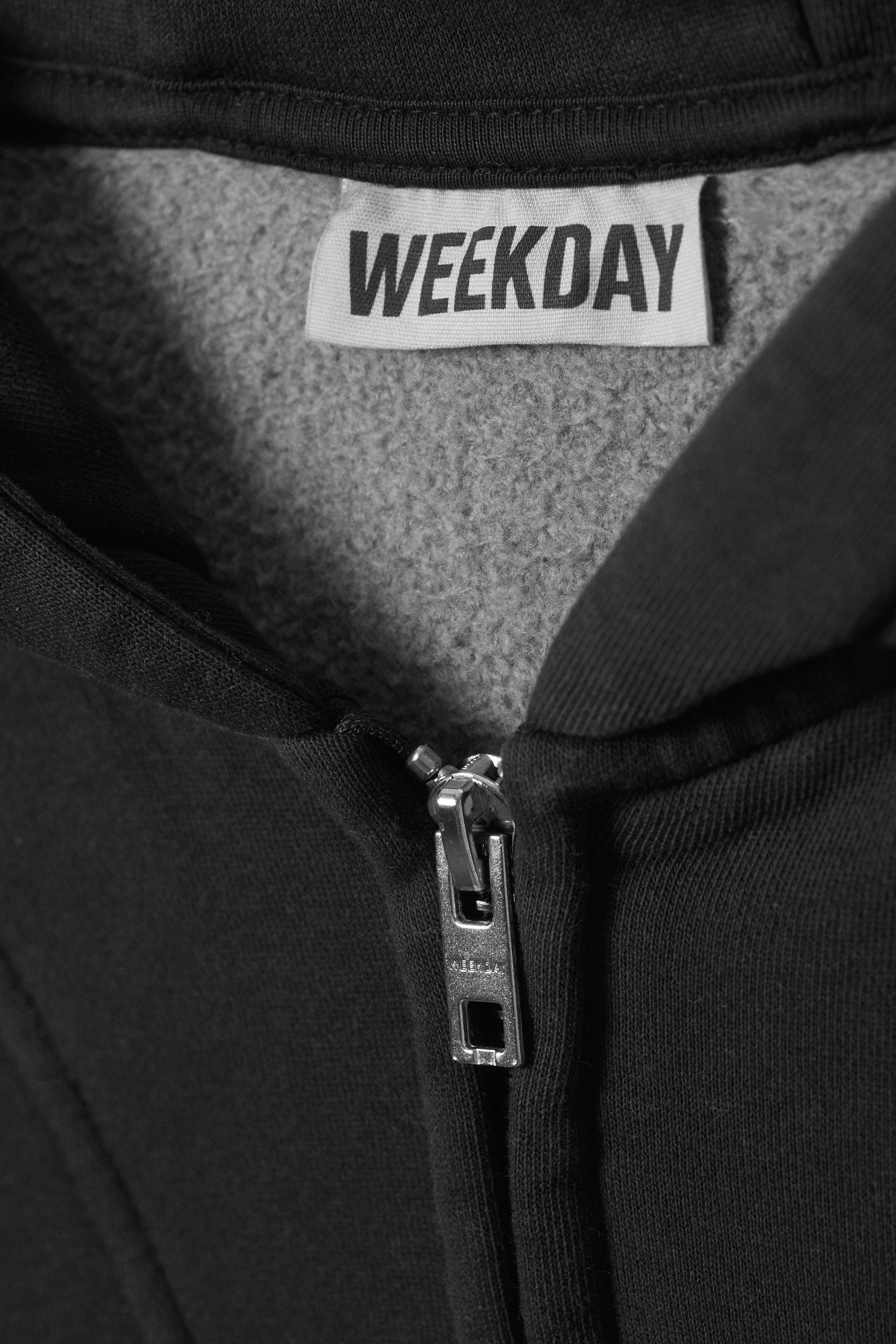 loose fit blocked zip hoodie - Grey | Weekday WW