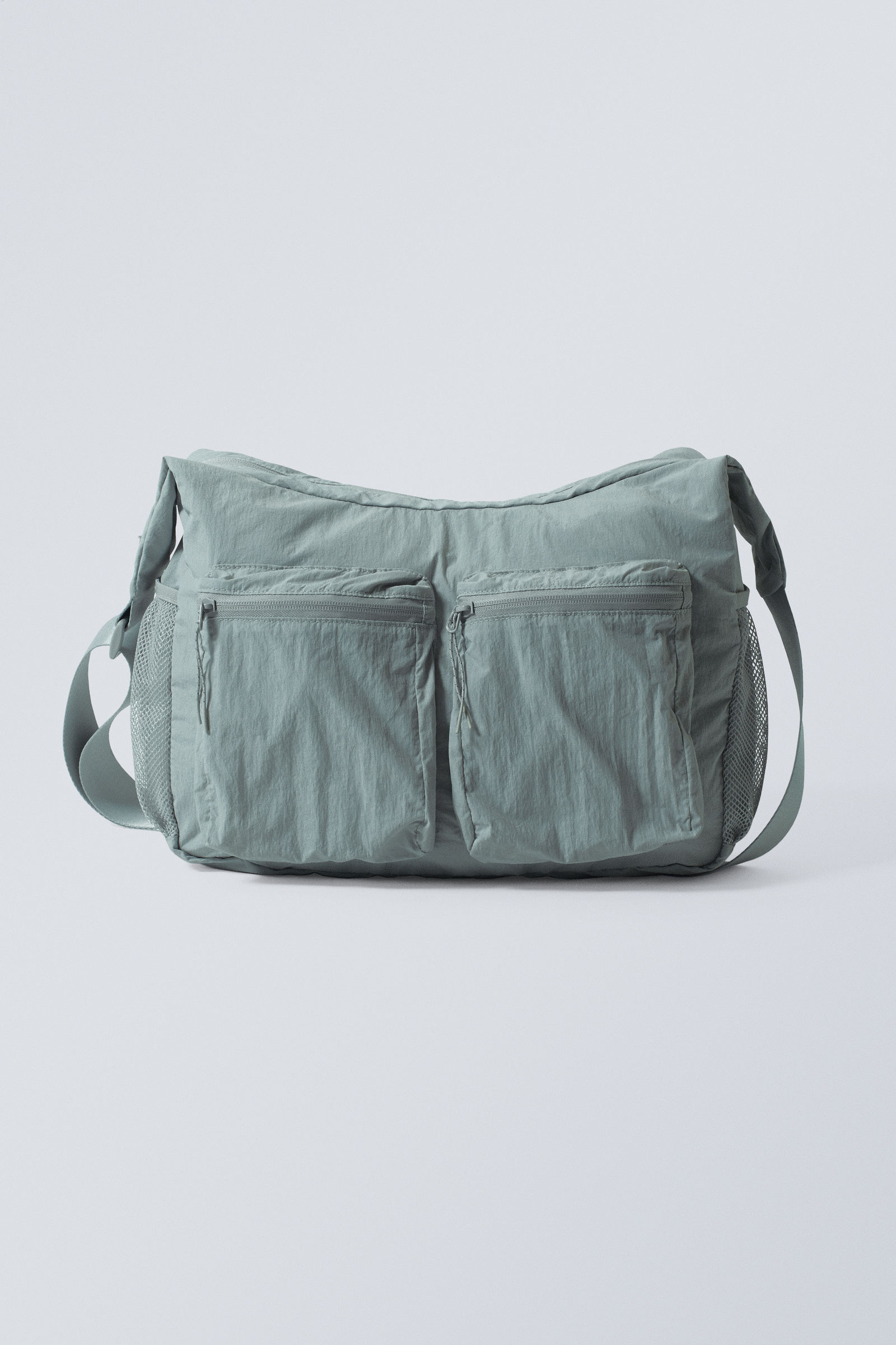 #6B797B - Pocket Crossbody Bag - 2