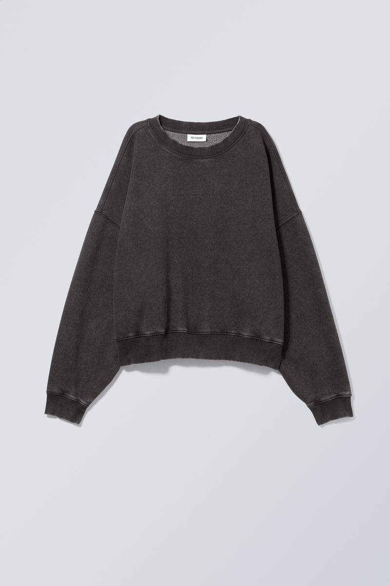 wide heavyweight sweatshirt - Dark Grey | Weekday EU