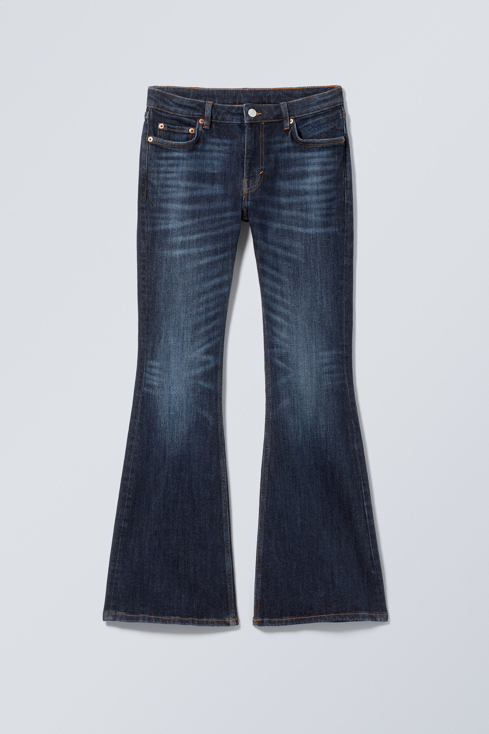 Vein Blue - Dunkelblau - Flame Low Waist Slim Flared Leg Jeans - 2