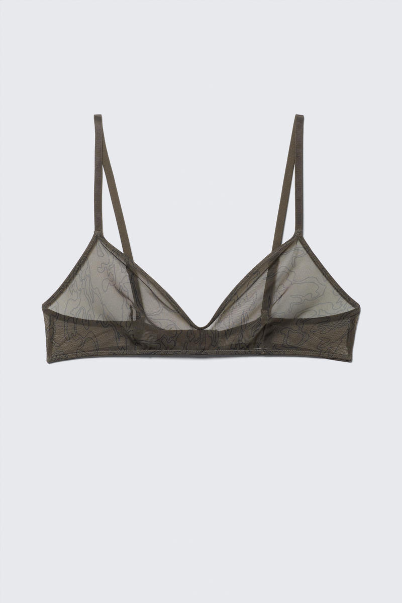 Weekday Mila Printed Mesh Triangle Bra