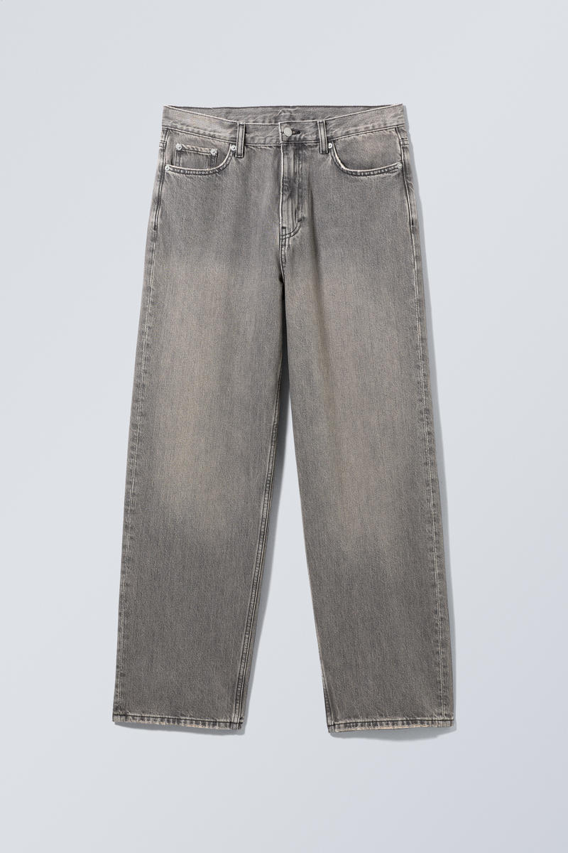 galaxy loose straight jeans - Clay Grey | Weekday DK