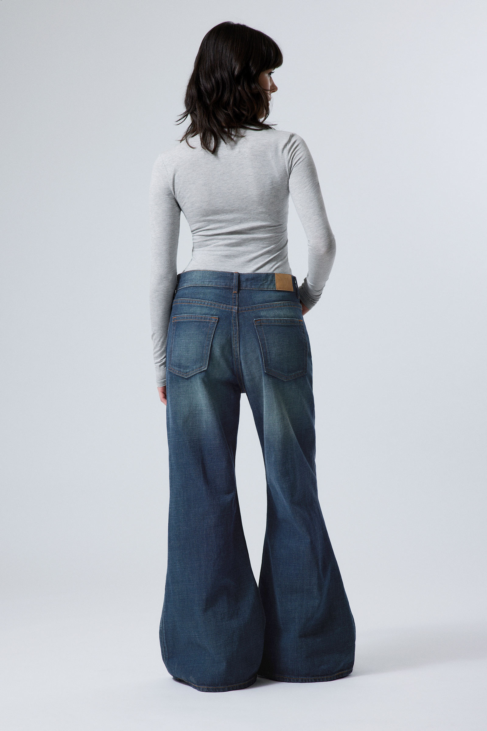 #4C5164 - Grove Low Baggy Flared Jeans - 2