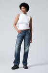 Mine Blue - Medium Blue - Arrow Low Rise Regular Straight Leg Jeans - 0