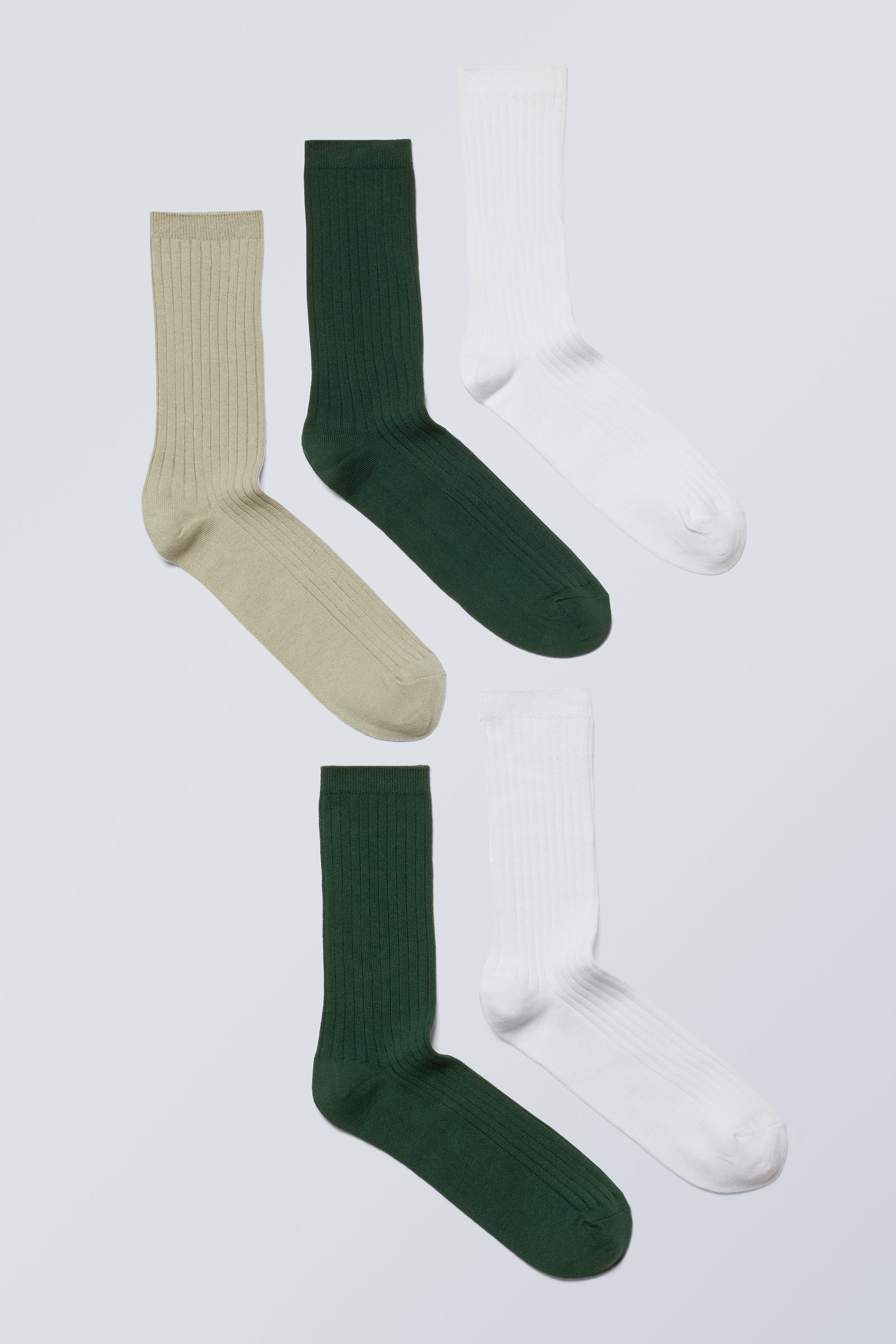 #008000 - 5pack Rib Socks