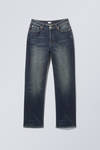 Swamp Blue - Twig Curve Mid Rise Slim Straight Leg Jeans - 0