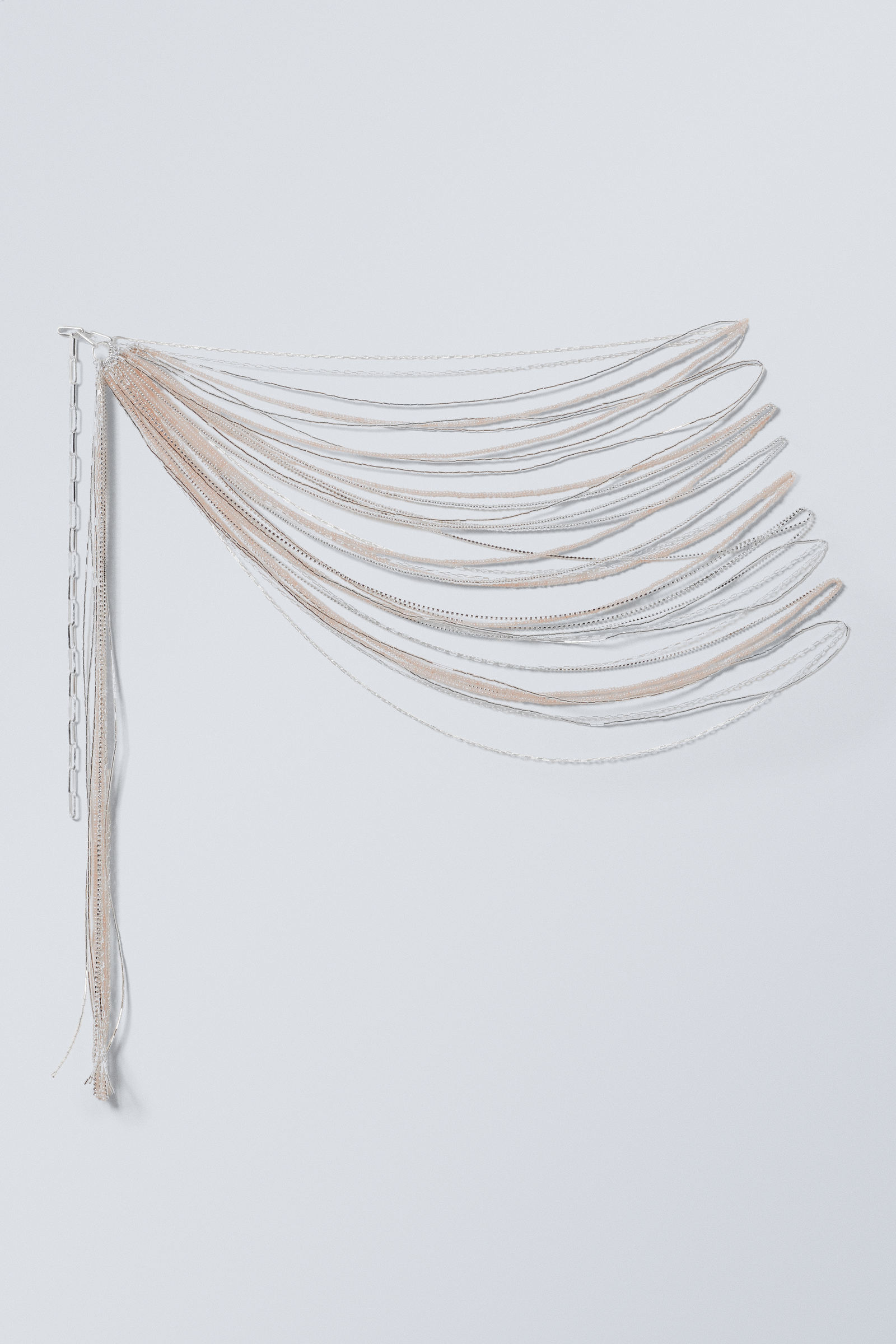 Weekday Vrouw Zilver/Parel Gelaagde Buikketting Met Kralen