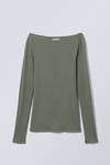 Dusty Khaki - Cybele Slit Long Sleeve - 1