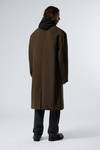 Dark Brown - Single Breasted Wool-blend Coat - 3