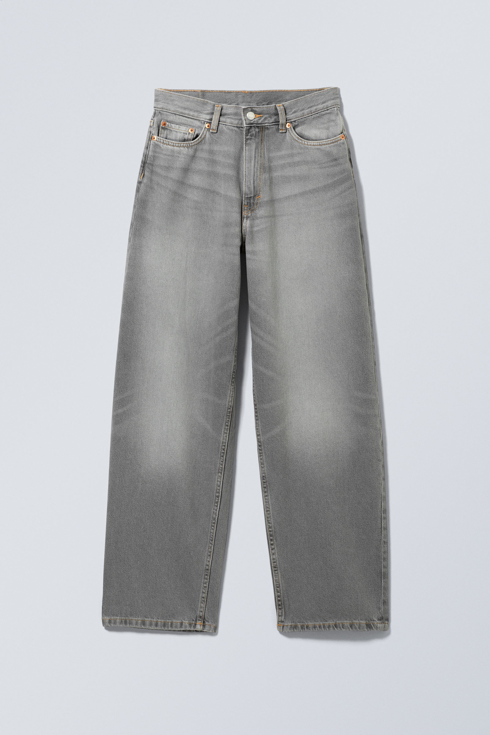 Misty Grey - Light Grey - Rail Mid Rise Loose Wide Leg Jeans - 2