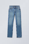 Golf Blue - Medium Blue - Smooth High Waisted Slim Leg Jeans - 4