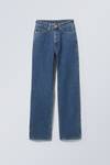 Nobel Blue - Medium Blue - Rowe Super High Waisted Regular Straight Leg Jeans - 2