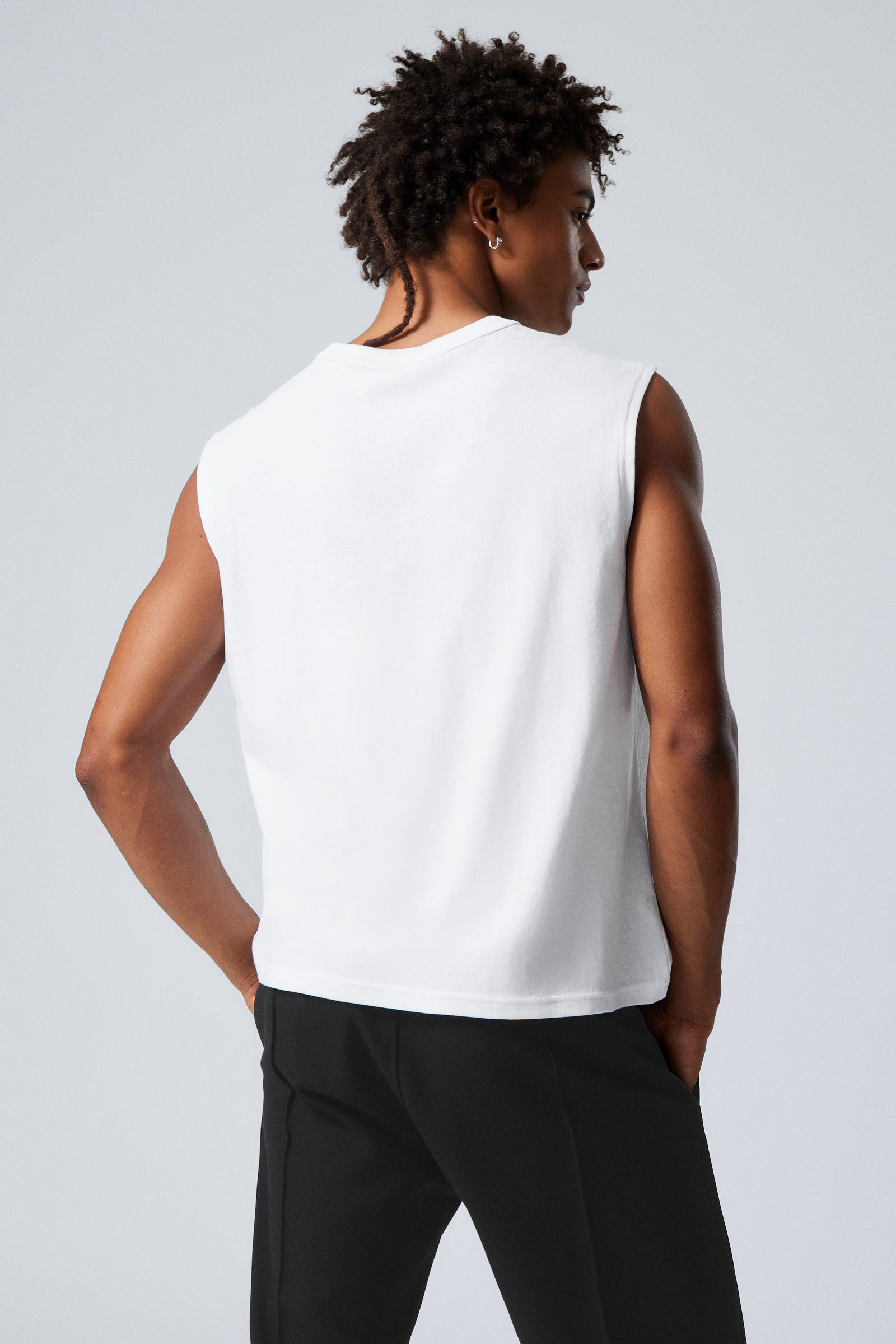 #FFFFFF - Boxy Washed Tank Top - 2