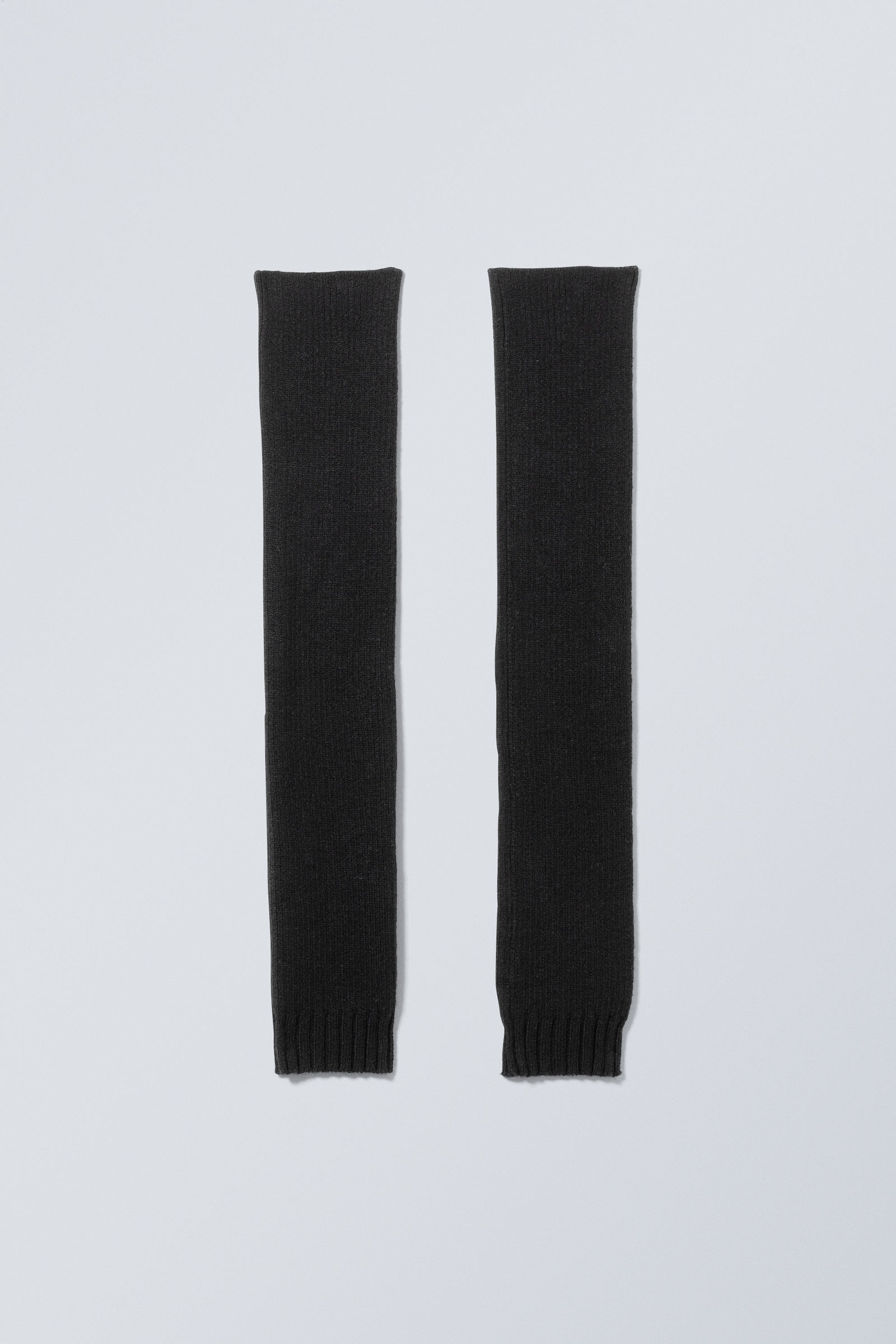 #000000 - Rib Knit Leg Warmers - 1