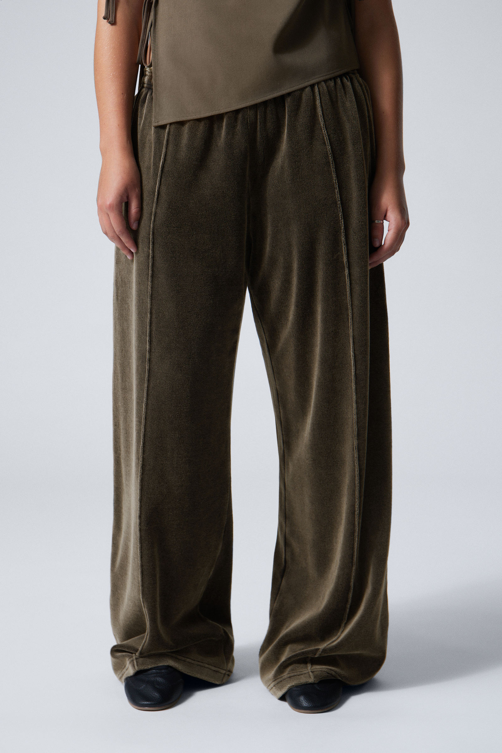 #272628 - Loose Washed Velvet Track Trousers - 2