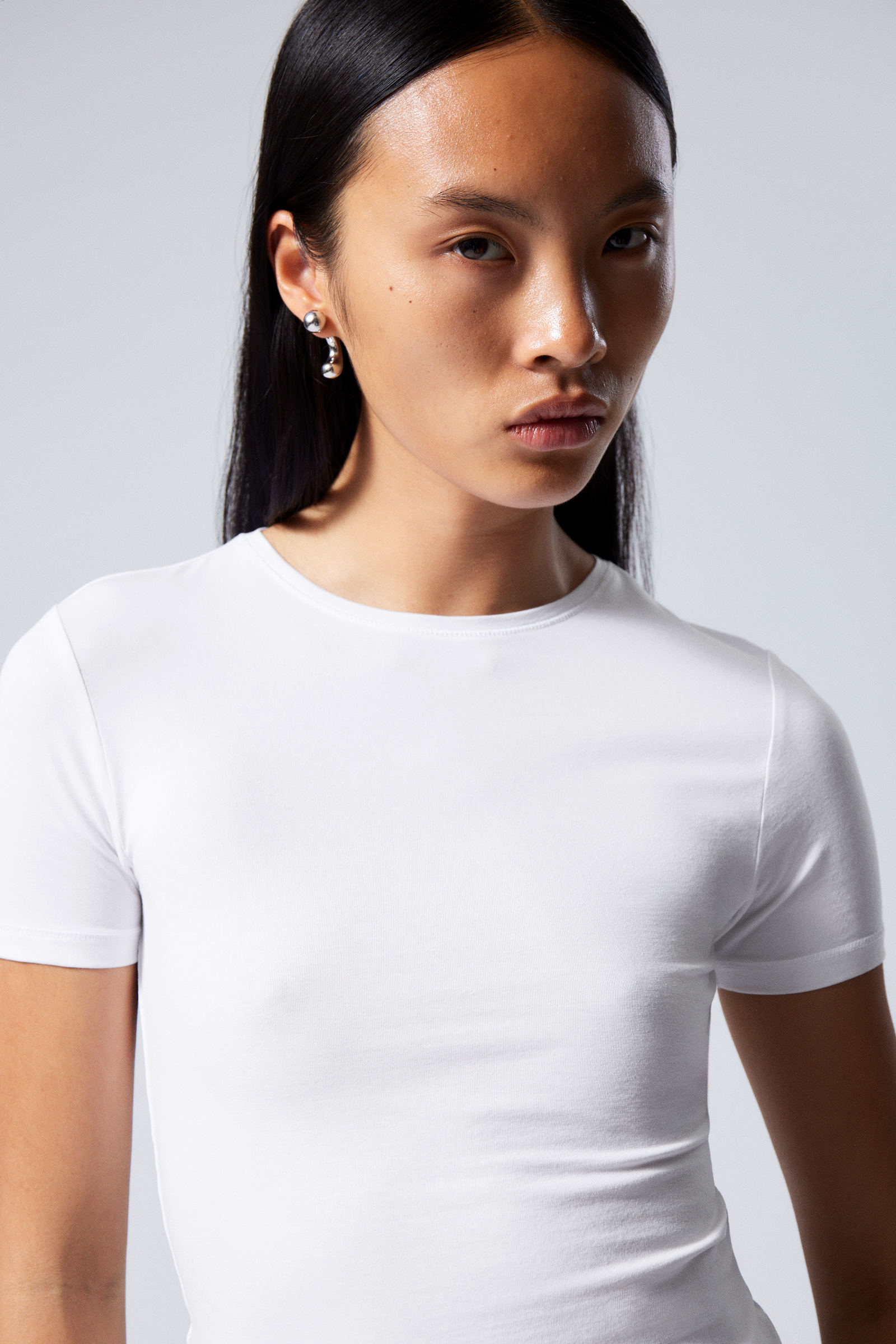 slim fitted t-shirt - White | Weekday EU