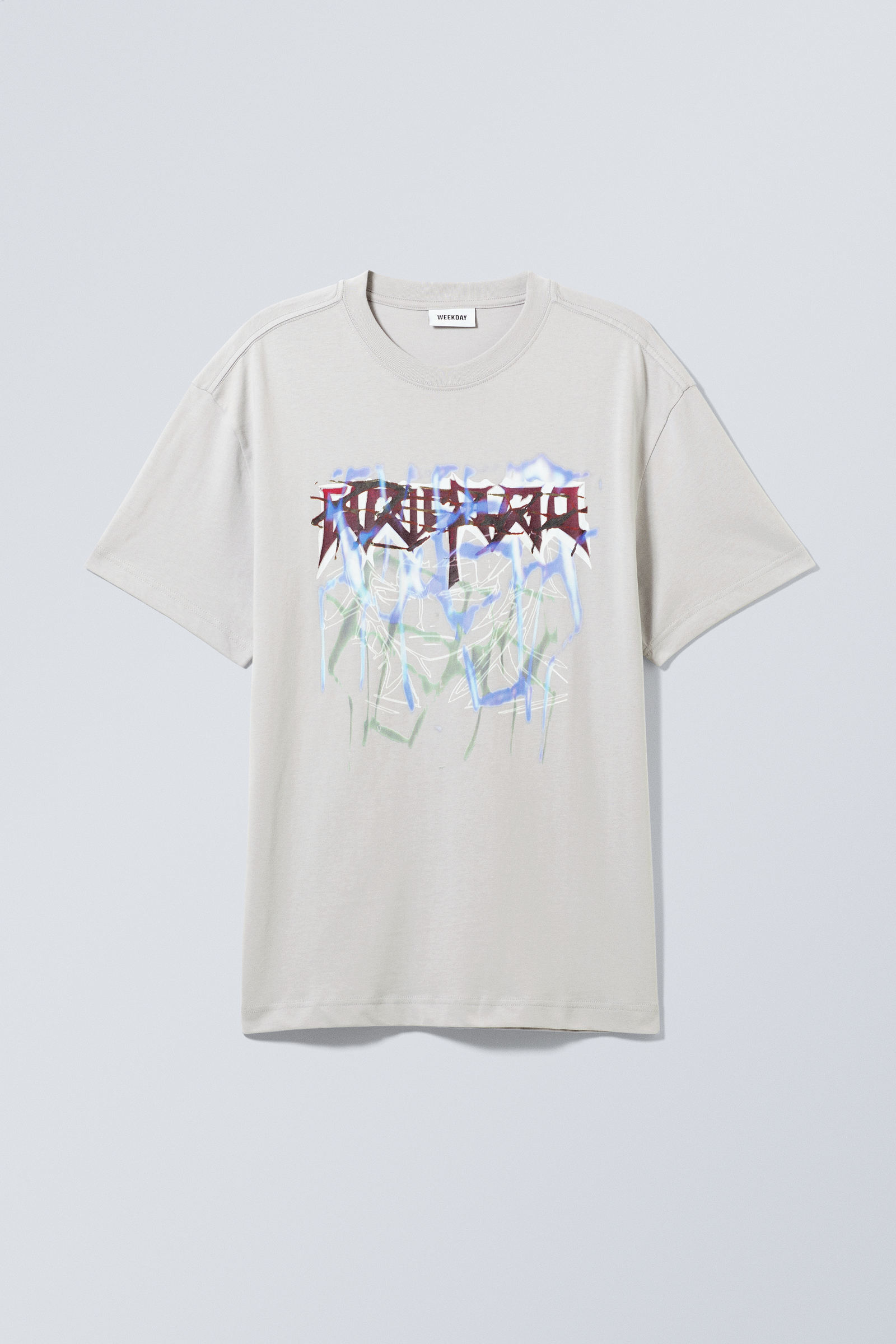 oversized graphic printed t-shirt - Grey Abstract System | Weekday EU