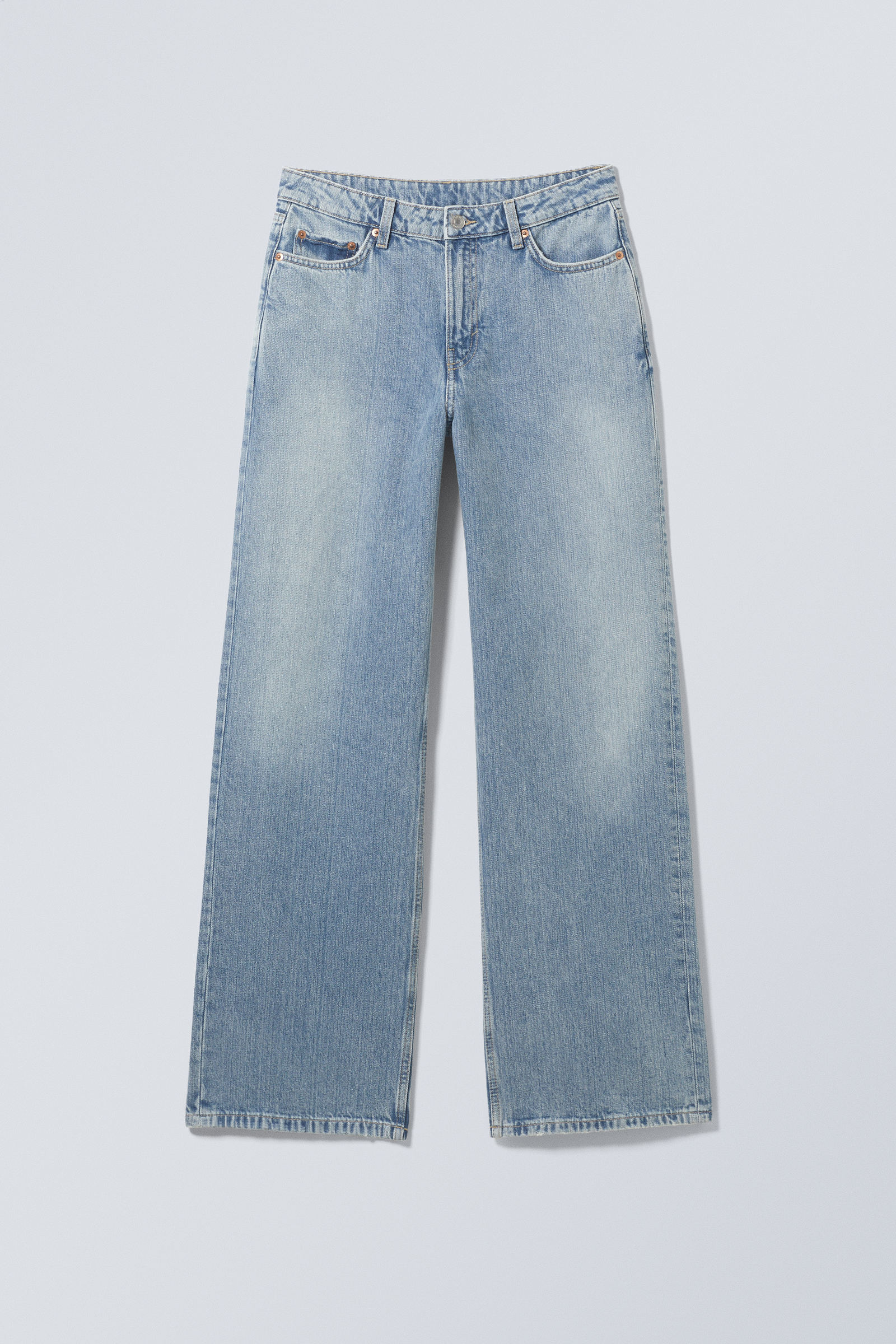 Area Mid Rise Loose Wide Leg Jeans