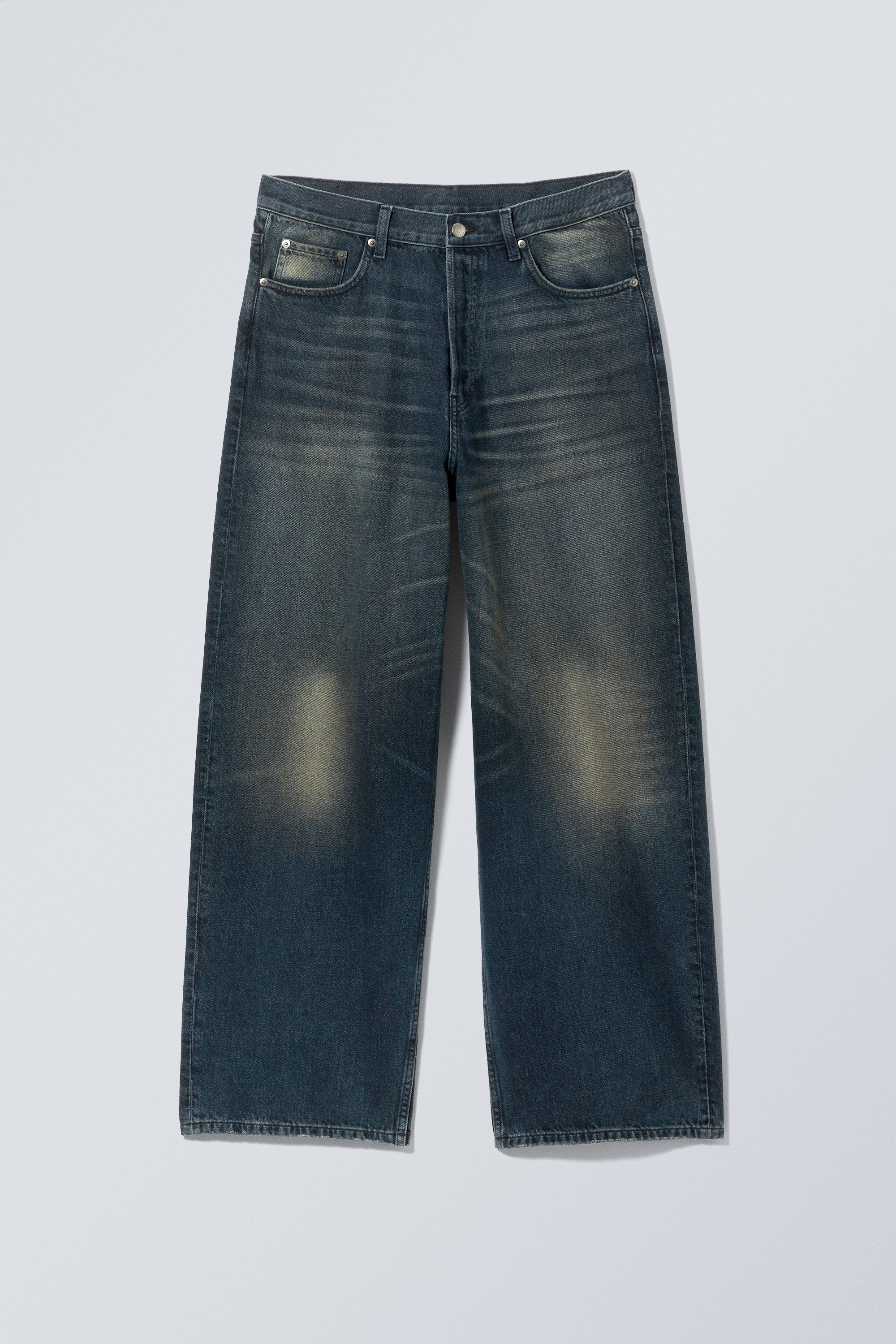astro loose baggy leg jeans - Blue Rinse - Dark Blue