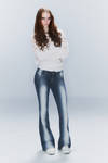 Blue - Booty Bei Low Waist Skinny Bootcut Jeans - 0