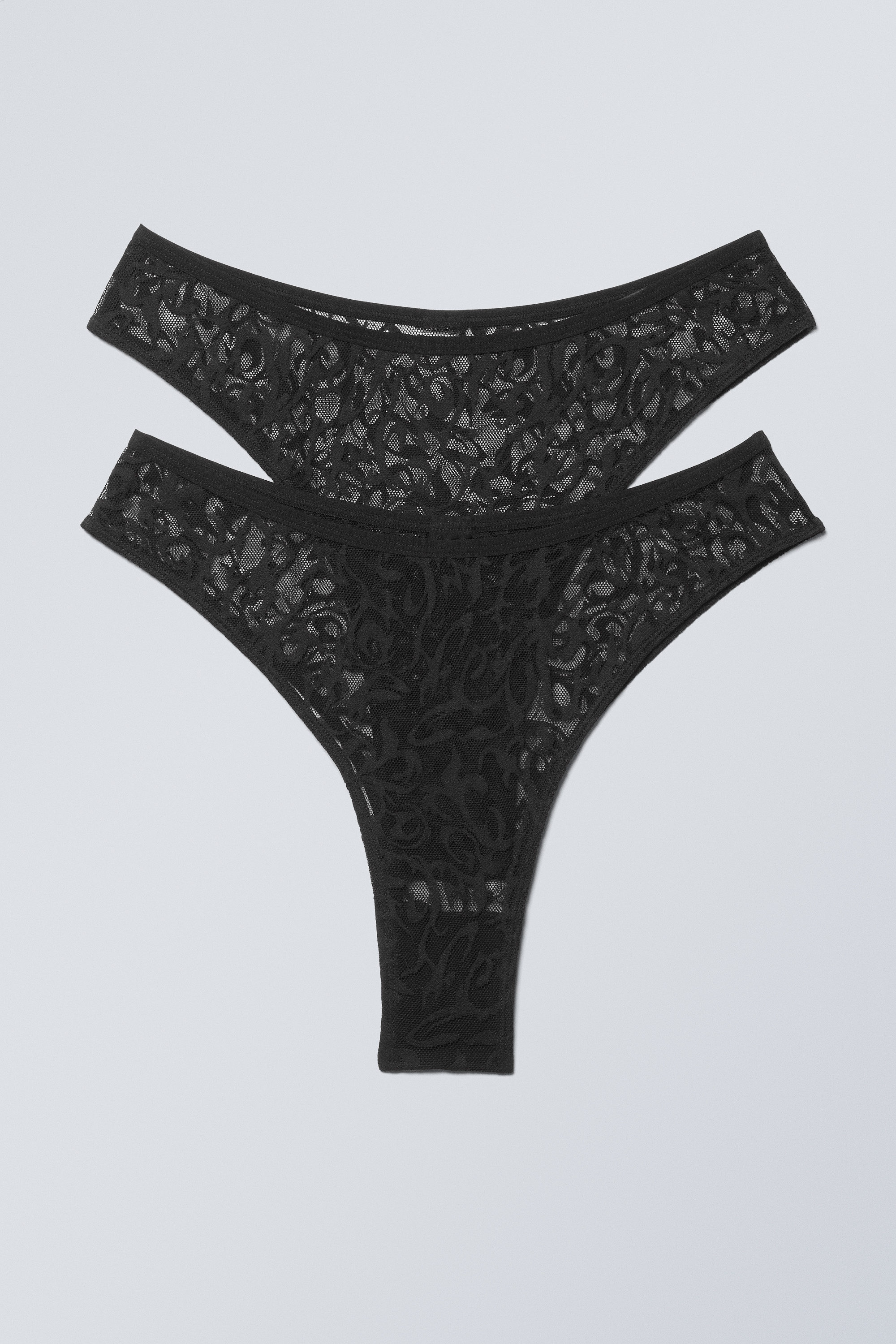 cleo lace brazilian briefs - Black