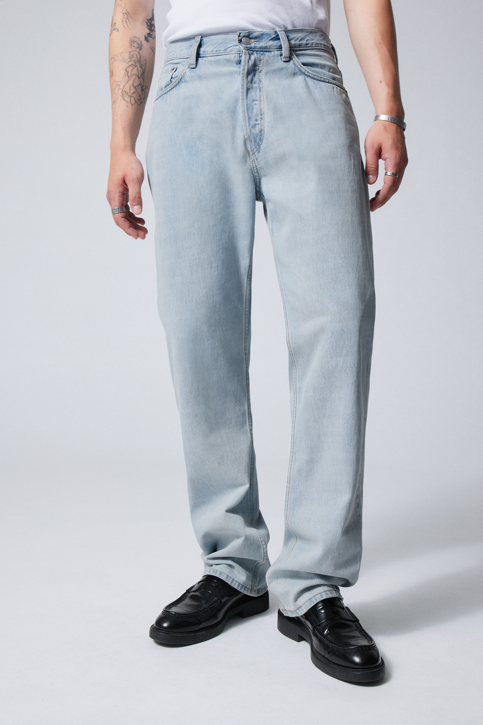 Opulent Blue - Light Blue - Space Relaxed Straight Leg Jeans - 1