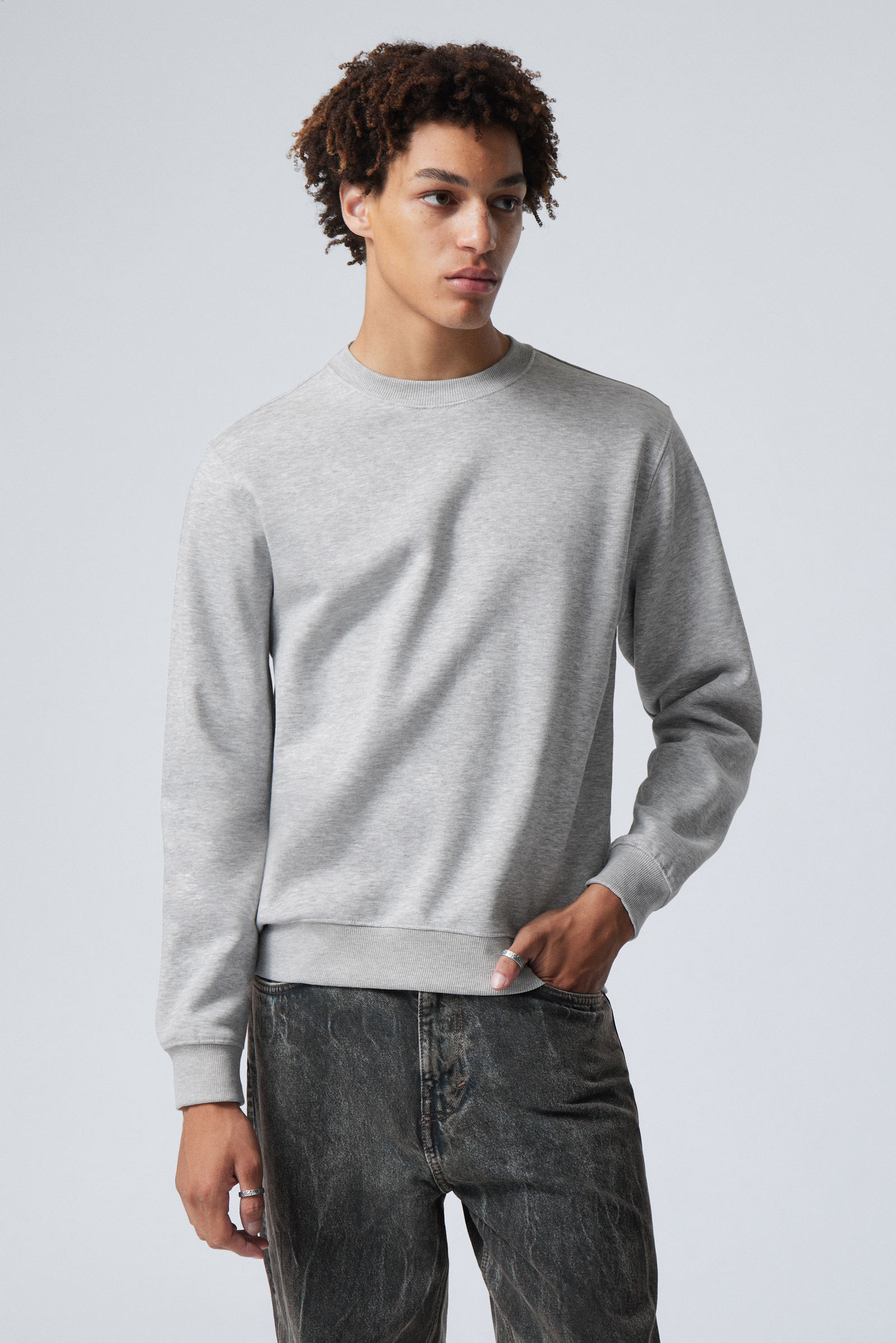 standard midweight sweatshirt Grey Melange Weekday CH