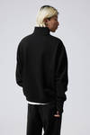 Black - Relaxed Heavy Half Zip Sweater - 1