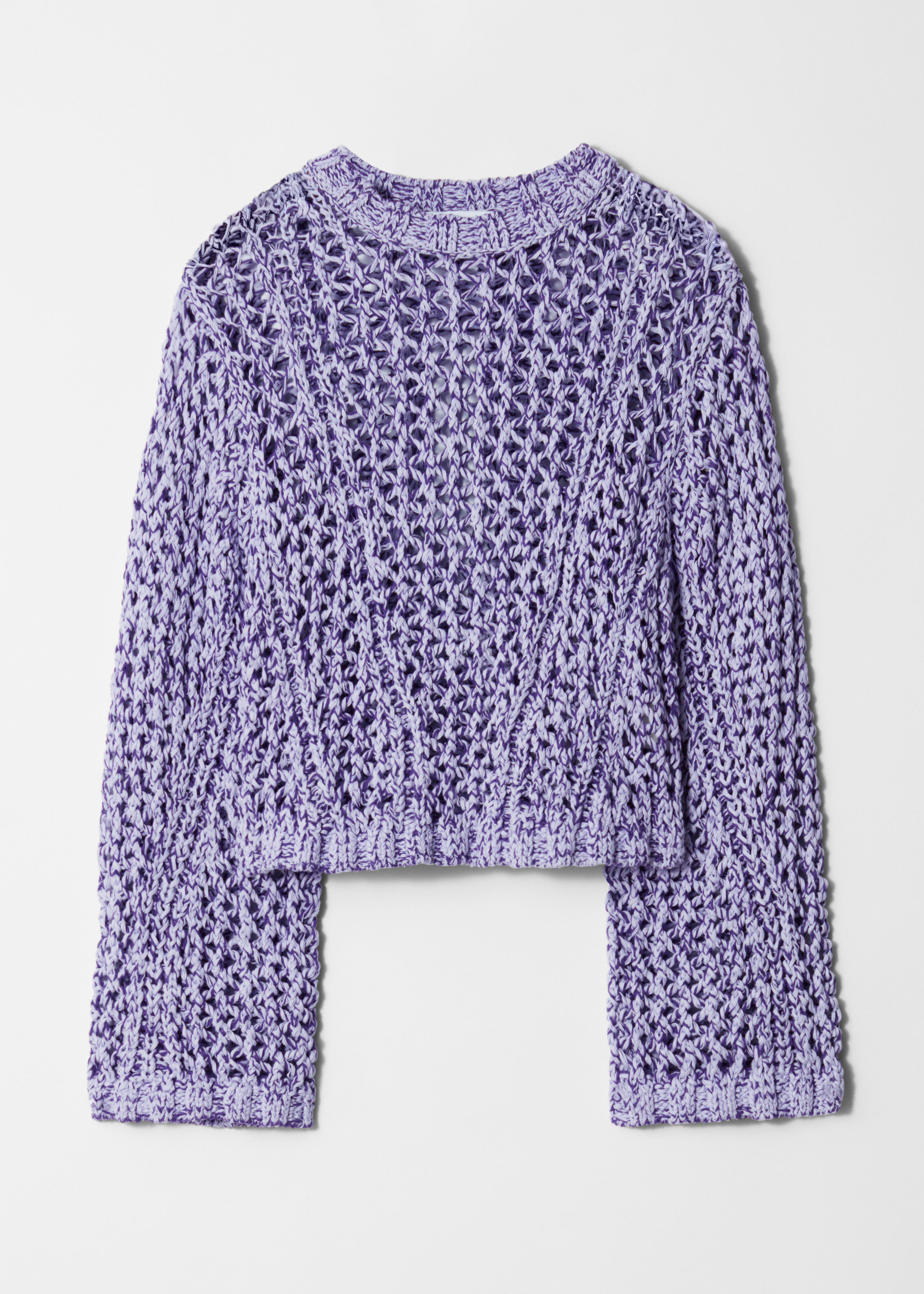 ★CPGN STUDIO_COMPAGNO★ Striped wappen knit lavender chocol Striped Cuff Purple Cardigan Knitting Floral Pattern