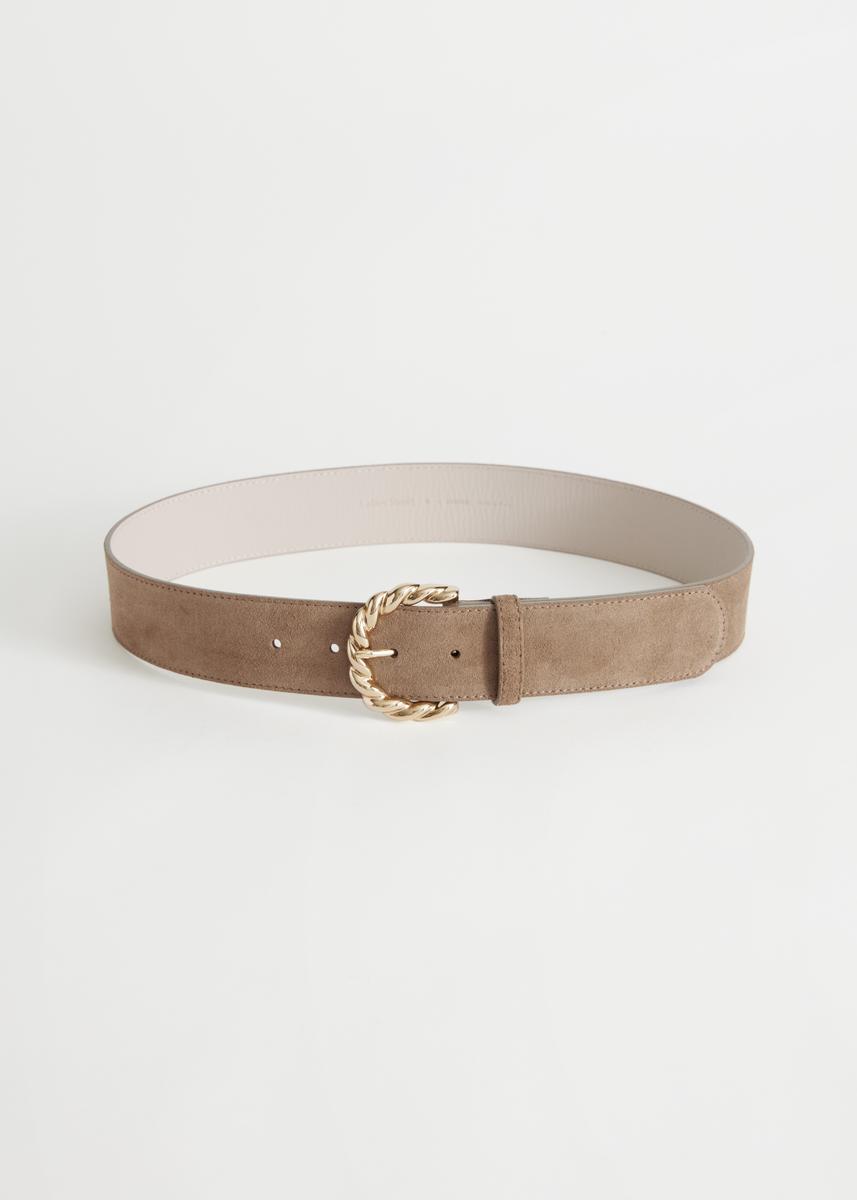 & Other Stories Braid Buckle Leather Belt In Brown