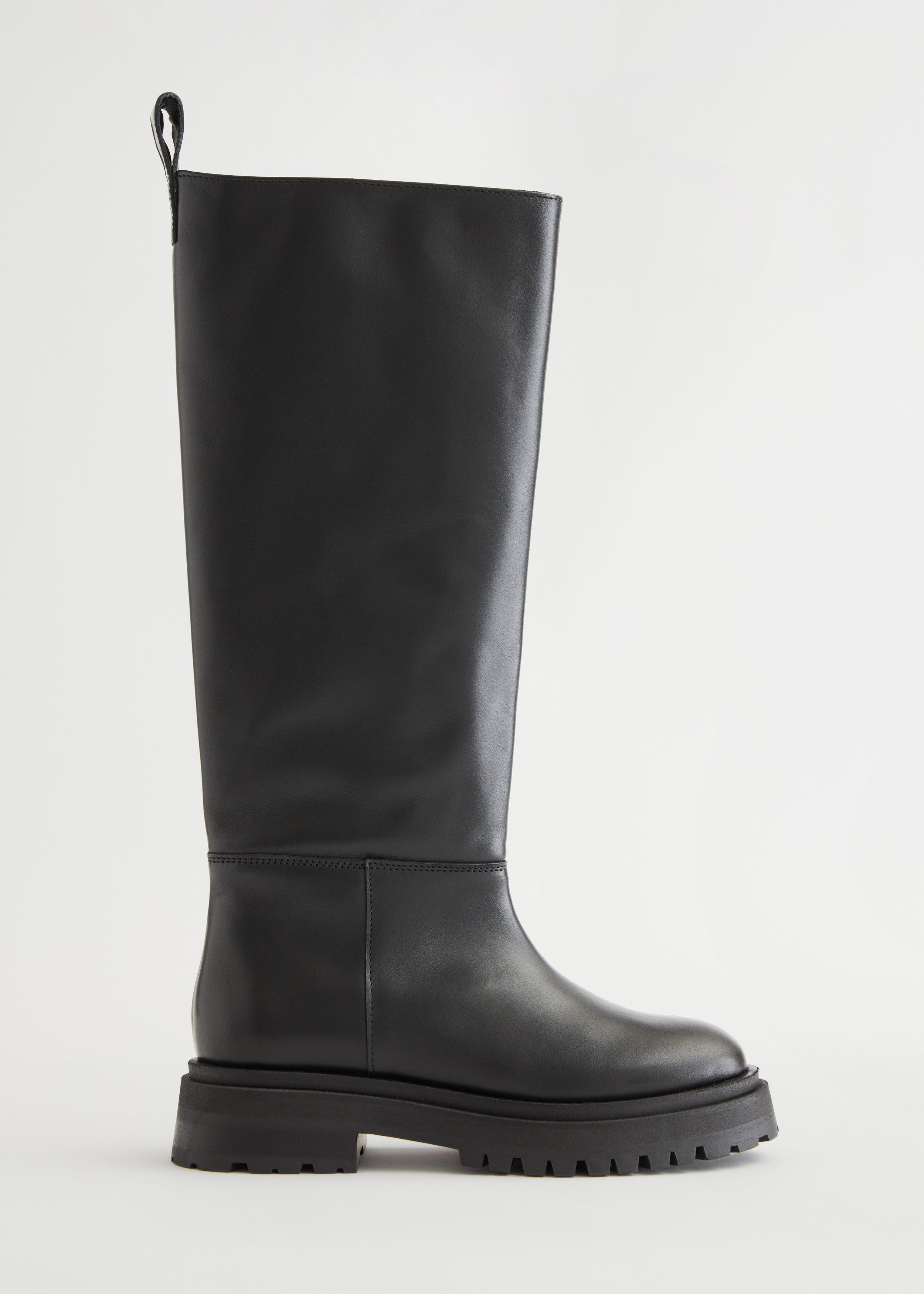 Chunky Sole Tall Leather Boots