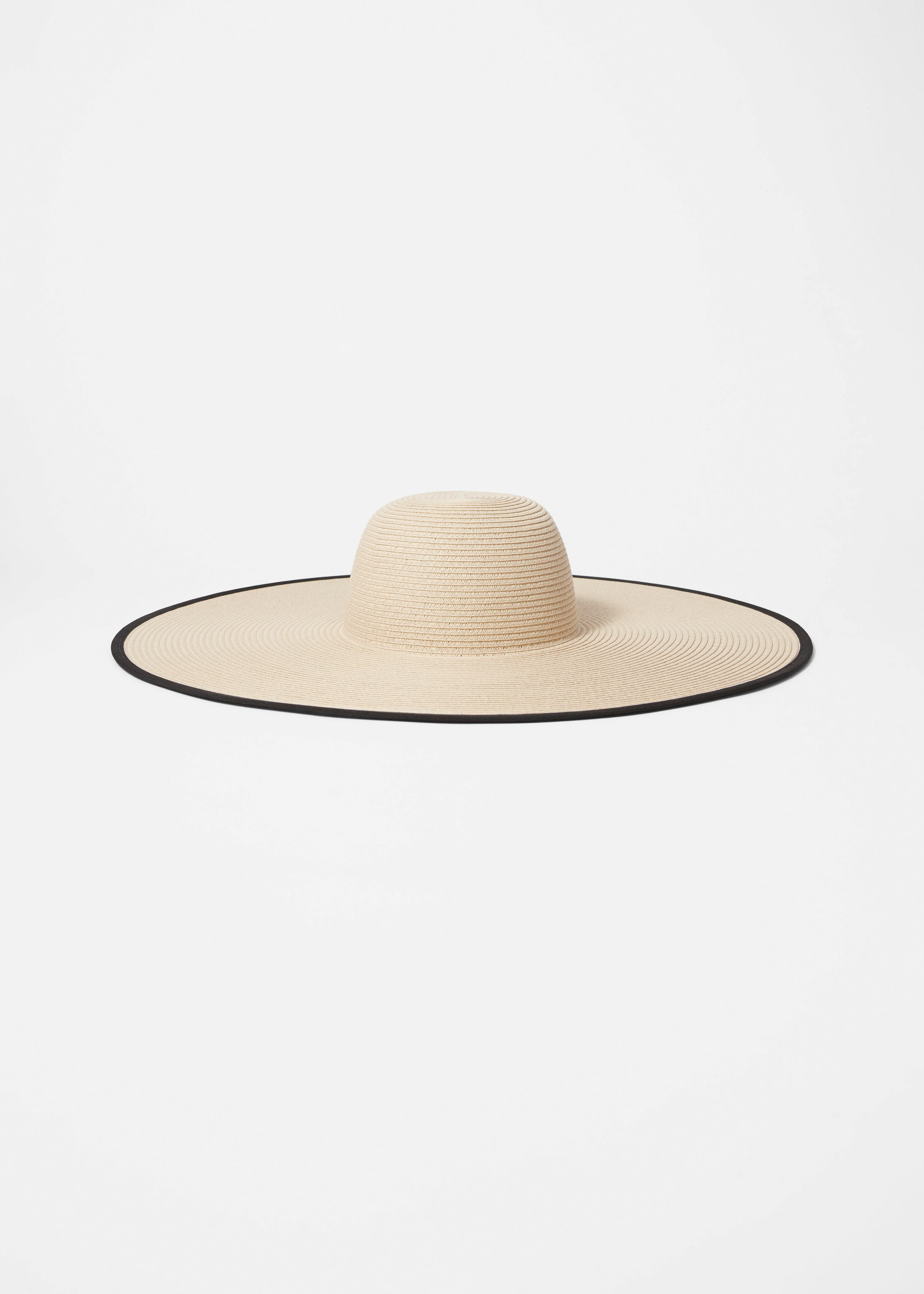 WIDE BRIM STRAW HAT WITH BOW BEIGE 672706 main image 1