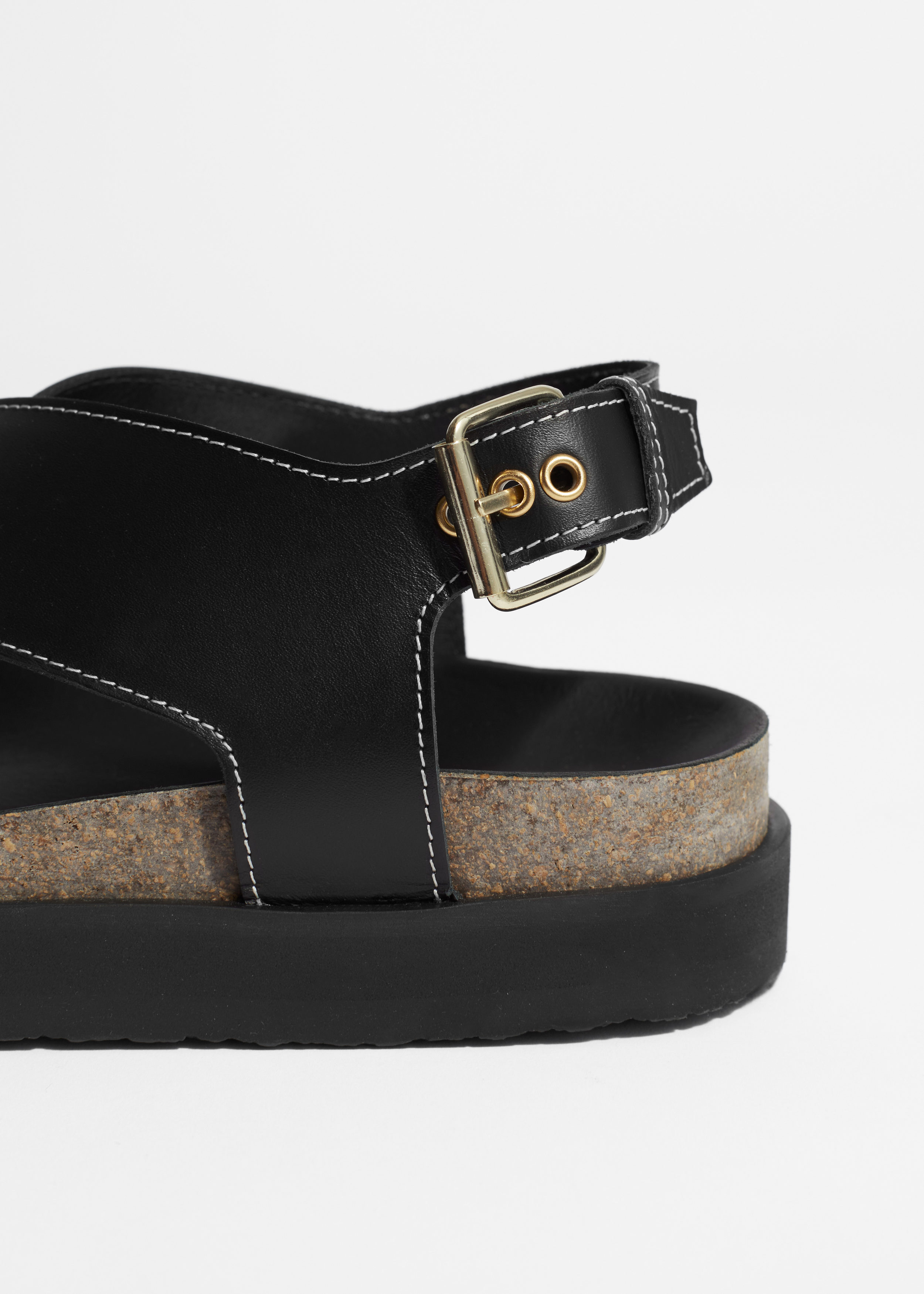 Criss-Cross Leather Sandals - Black - & Other Stories AD